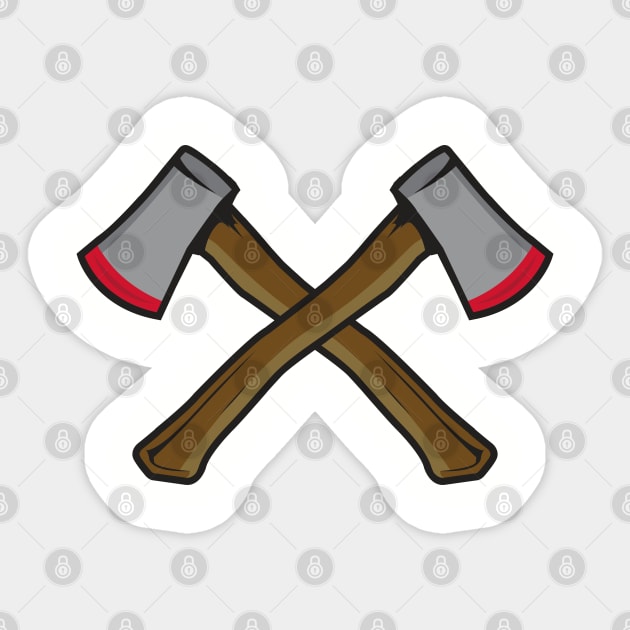 Crossing Axes Sticker by Joebarondesign